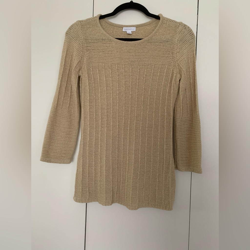 Charter Club Beige Sweater Size S Charter Club Beige Sweater Size S